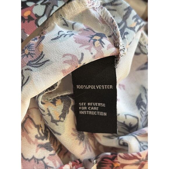 Cliche‎ Y2K Ruffle Floral Flower Sheer Open Back Blouse Shirt Womens Small - Picture 8 of 8